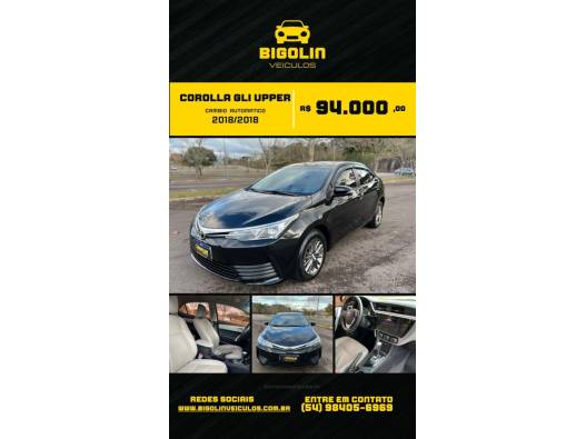 TOYOTA - COROLLA - 2018/2018 - Preta - R$ 94.000,00
