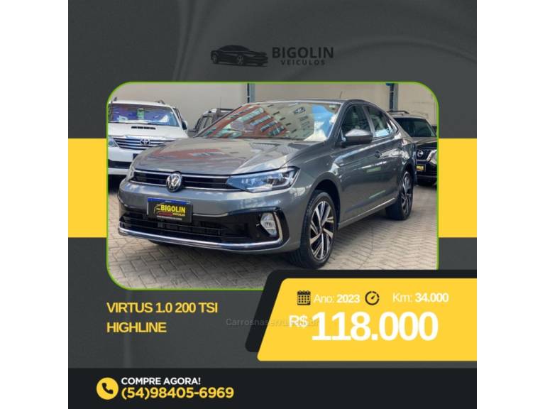 VOLKSWAGEN - VIRTUS - 2023/2023 - Cinza - R$ 118.000,00