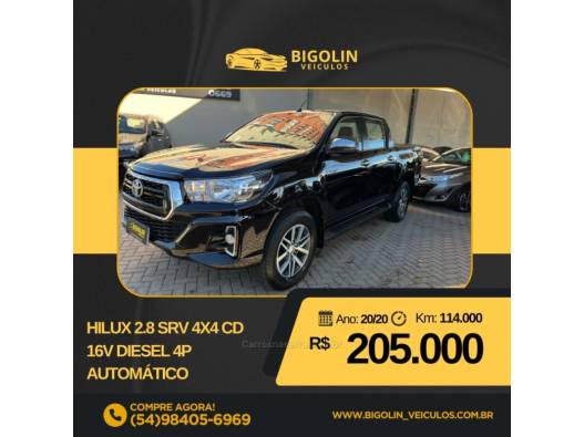 TOYOTA - HILUX - 2020/2020 - Preta - R$ 205.000,00