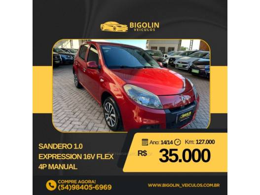 RENAULT - SANDERO - 2014/2014 - Vermelha - R$ 35.000,00
