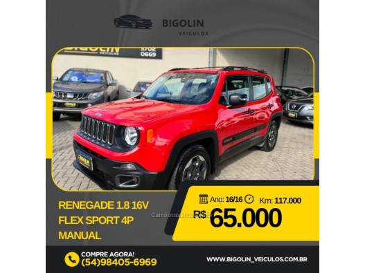 JEEP - RENEGADE - 2016/2016 - Vermelha - R$ 65.000,00