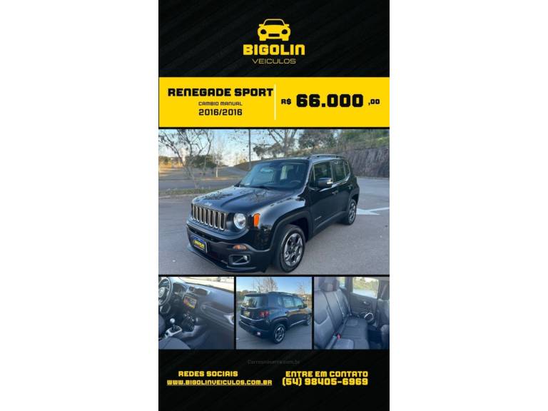 JEEP - RENEGADE - 2016/2016 - Preta - R$ 66.000,00